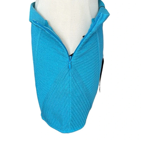 RETROFETE Bandage Mini Skirt Taressa Knit Aqua Blue Mermaid Glam, Size Medium - Picture 8 of 12